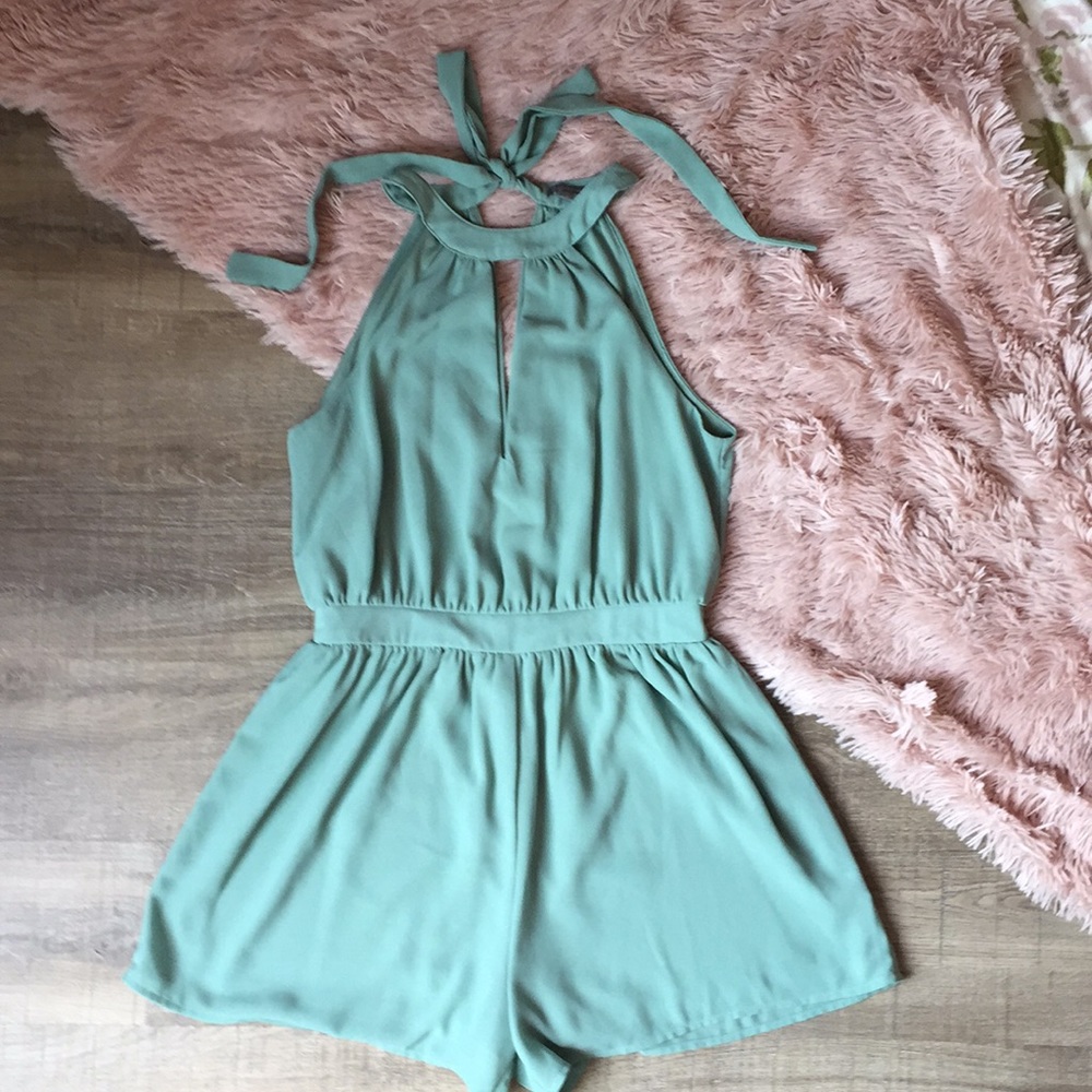 Charlotte Russe high v- neck romper